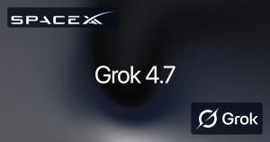 Grok 4.7 announcement art with SpaceXAI and Grok logos for East Texas businesses