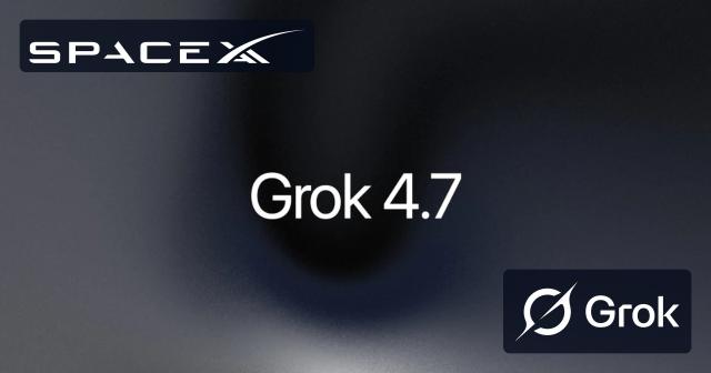 Grok 4.7 announcement art with SpaceXAI and Grok logos for East Texas businesses